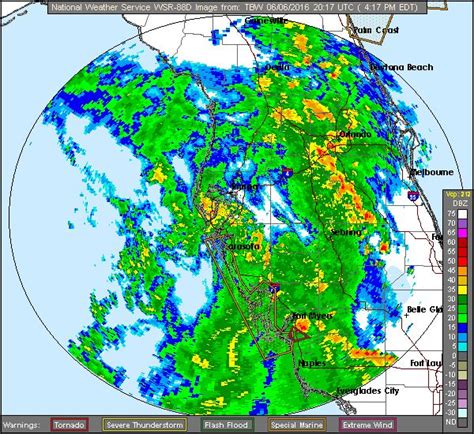 Animated weather radar views for the Tamp