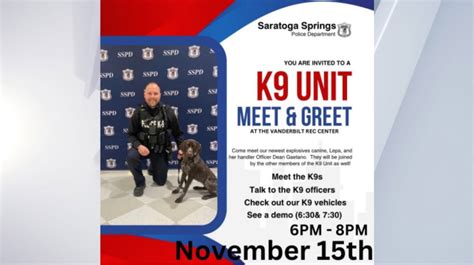 Saratoga Springs PD hosting meet and greet for new K9