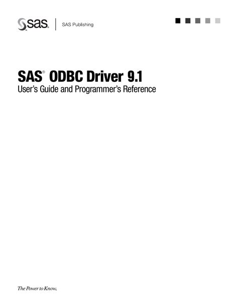 Sas odbc driver 91 users guide and programmers reference. - Miller bobcat 225g p216g parts manual.