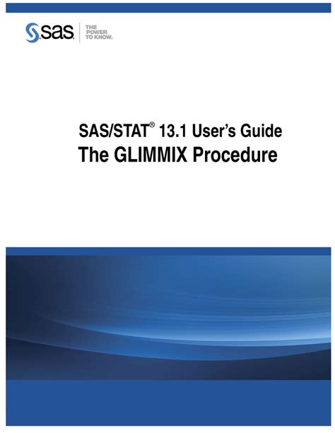 Sasstat 93 users guide the glimmix procedure chapter sas documentation. - Traité théorique et pratique de littérature.
