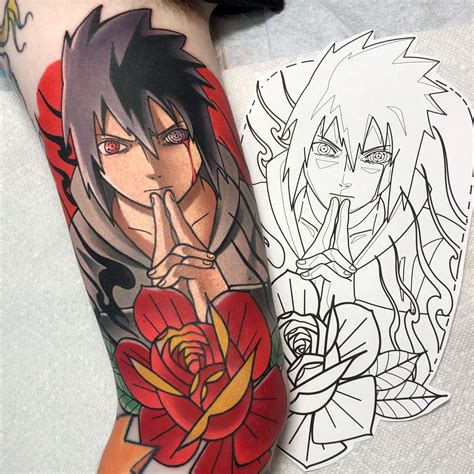 Akamaru. The Inuzuka clan of the Leaf Village is known to have dog companions throughout their lives. Kiba Inuzuka, a former classmate of Naruto's, has a companion by the name of Akamaru, depicted in the tattoo above. Kiba and Akamaru are inseparable, and Kiba is able to use Jutsu with Akamaru acting as an extension of Kiba in battle.. 