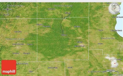 Satellite Map of Midland County - Maphill