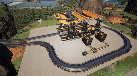 Satisfactory train station. T-junctions are great for keeping trains organized without having to run multiple lines all over the place. Use them to break a spur line off of your main line, without slowing down other unrelated trains sharing the line. Put them on either side of every train station, and then attach the two spurs to each other. 