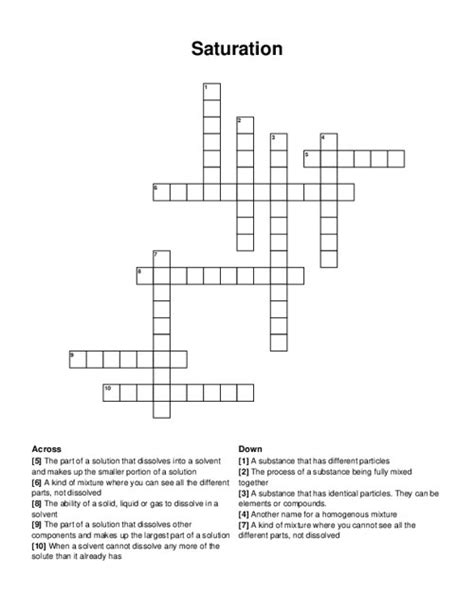 Saturation level crossword clue. Crossword puzzles are not only a popular pastime but also an excellent way to keep your mind sharp. However, it’s not uncommon to come across difficult clues that leave even the mo... 