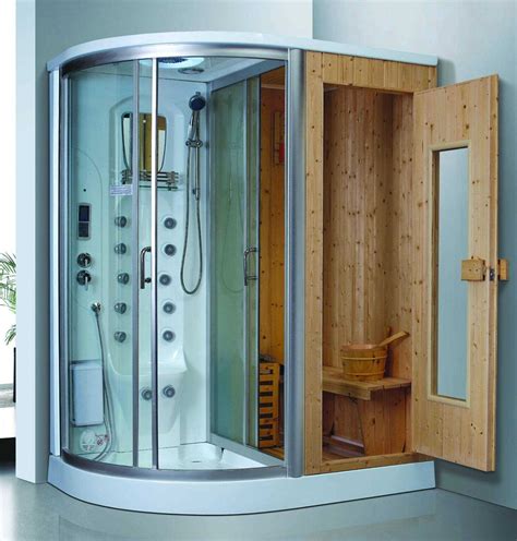 Sauna and shower combo. Watch on. Yes, it is possible to combine a shower and sauna in one room. Although the traditional sauna design requires a separate area for these two functions, it has become increasingly common to integrate both a shower and sauna together. Having a shower and sauna combination can be ideal for a wet/dry sauna. 