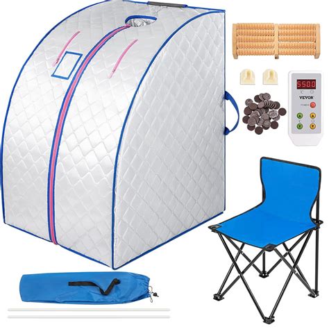 Sauna box. ThermoLab Portable Sauna - Premium Home Sauna Box incl. Steamer, Chair & RGB LED Light - Indoor Sauna Tent for Recovery & Stress Relief - Steam Sauna Compact & Easy-to-Use Solution - New 2024 Model. 4.0 out of 5 stars 33. 50+ bought in past month. 