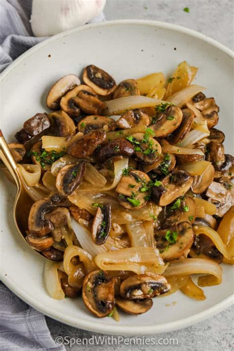 Sautéed Mushrooms and Onions - Spend With Pennies