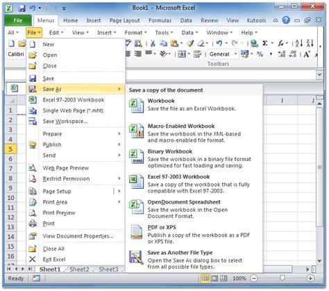 Save MS Excel 2009 web site