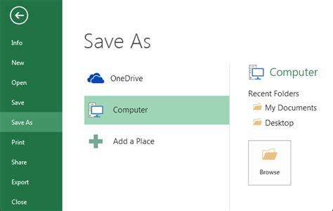 Save MS Excel 2013 2025