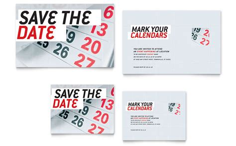Save The Date Note Card Template Word & Publisher