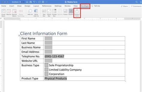 Save Word Doc As Fillable Form Printable Forms Free Online