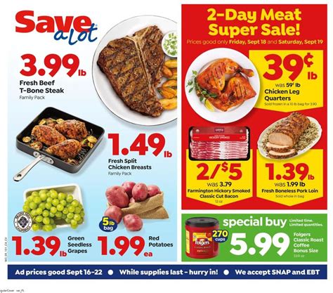 Save a lot foods. Save A Lot Grocery Outlet Flyer. Valid FEB 22 - FEB 28, 2024. Subscribe to Flyer. Download the PDF Flyer. Save A Lot Grocery Outlet. 101 Hazelglen Drive, Kitchener, ON. admin@savealotgrocery.ca. Follow us for flash deals & c ontests. 