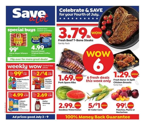 4 days ago · ⭐ Save A Lot weekly ad and next week’s ad preview. Browse Save A Lot upcoming sales and Digital Coupons. Save A Lot weekly ad this week: may 1 to may 7, 2024 Save A Lot ad preview next week: may 8 to may 14, 2024. Save A Lot Ad Deals: fresh boneless skinlees chicken breast family pack $2.49 lb; fresh %73 lean ground beef $2.99 lb . 