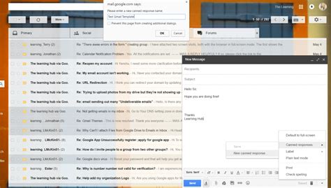Save gmail template The Learning Hub