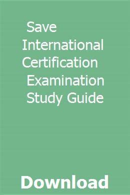 Save international certification examination study guide. - Befco parts manual cyclone series 3.