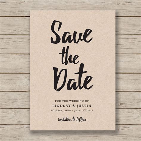Save the Date Printable Template EDITABLE by YOU in Word