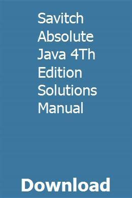 Savitch absolute java 4th edition solutions manual. - Fiat 640 tractor gear box manual.