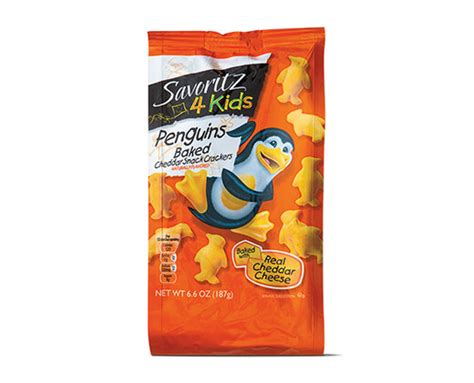 Savoritz Penguin Baked Cheddar Snack Crackers ALDI US