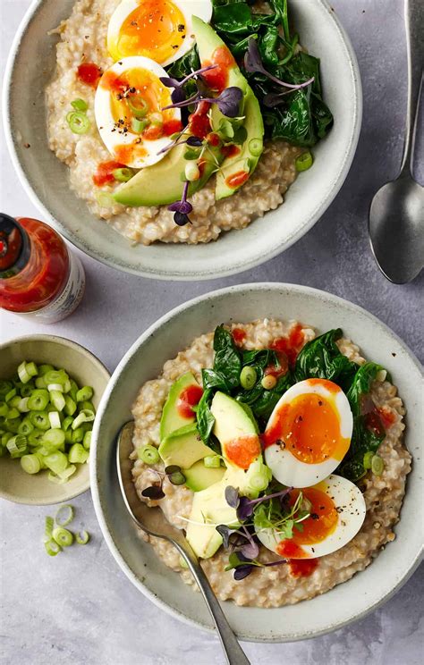 Savory overnight oats. Savory Oatmeal Buddha Bowl. A Buddha Bowl is the ultimate way to repurpose leftovers into a delicious and nutritious new meal. Steel-cut oats from yesterday’s breakfast find a new life in this ... 