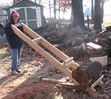 Saw buck. The vees can be clamped in the Workmate separated by various distances. The placement shown here handles most of our cutting. A long log is first cut in the ... 