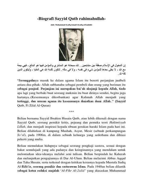 Sayyid qutb biography summary form