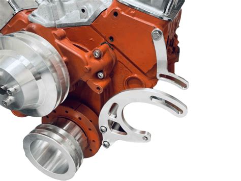 Sbc power steering pump and bracket.  There is some minor surface rust, b...