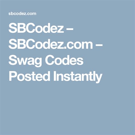Sbcodez swag code. Things To Know About Sbcodez swag code. 