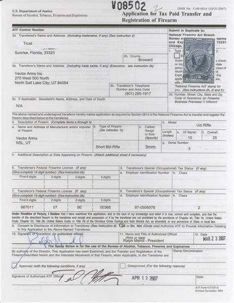 Sbr tax stamp form. So, when do these "freebie" SBR's become non-conditional/illegal like the actual form 1's the ATF approved for solvent traps made into suppressors, collected the tax for the IRS and sent actual stamps to owners and then changed their minds on those suppressors? 
