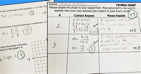 Scaffolded Math and Science Simple math test corrections template for