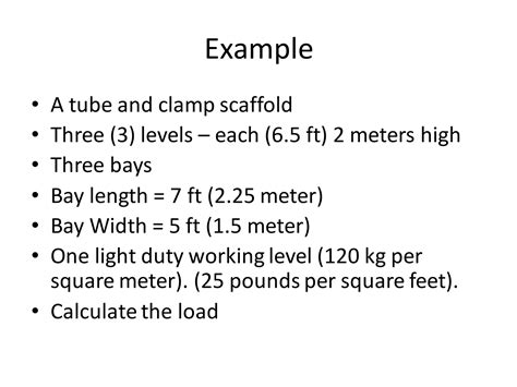 Scaffolding load calculation formula.  The Understanding and calculating load cap...