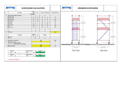 Scaffolding quantity calculation formula. .  The document provides design data and ca...