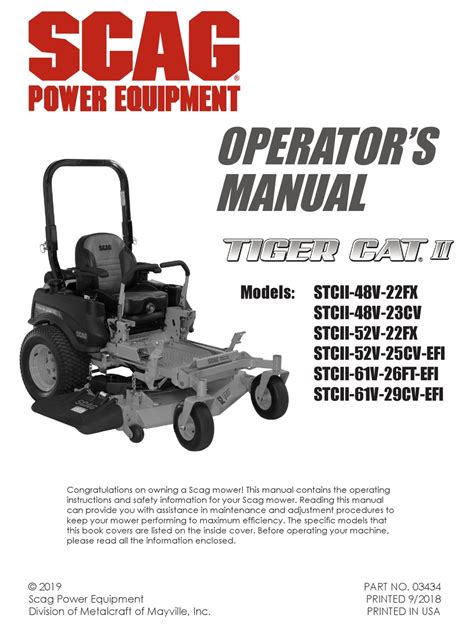 Scag tiger cat 2 manual. Things To Know About Scag tiger cat 2 manual. 