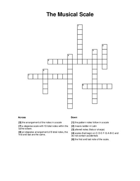 Scale note hyph crossword clue. All crossword answers with 3-6 Letters for Scale notes found in daily crossword puzzles: NY Times, Daily Celebrity, Telegraph, LA Times and more. Search for crossword clues on crosswordsolver.com 