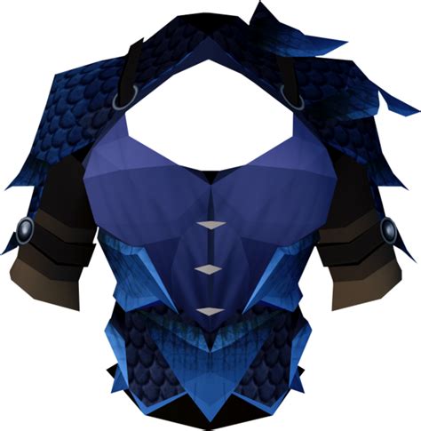 Item set. The body, chaps, and vambraces can be packaged into an item set at the Grand Exchange . Blue dragonhide armour is Ranged armour. All of the pieces require 50 Ranged to wear, and to wear the body a player must have 40 Defence. All of the pieces can be made through the Crafting skill from six blue dragon leather.