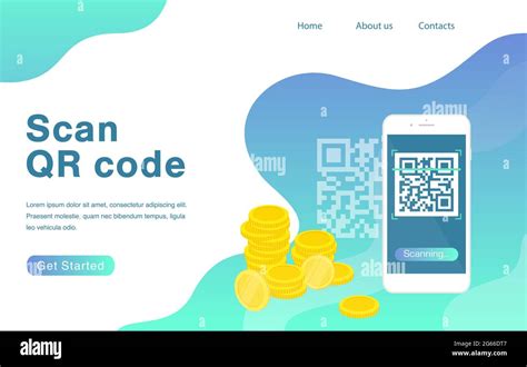 Scan QR Code Flat Vector Landing Page Template. Smartphone And QR Code