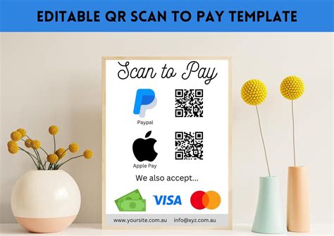 Scan to Pay Editable Template Editable Canva Template QR - Etsy