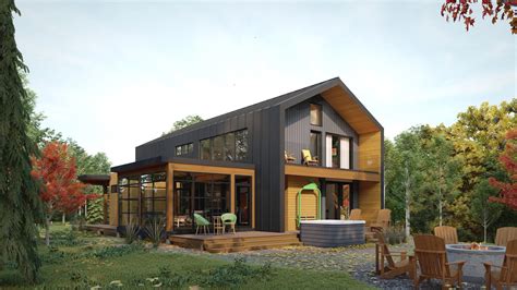 Scandinavian a frame house.  This cabin is complete with front deck, doub...