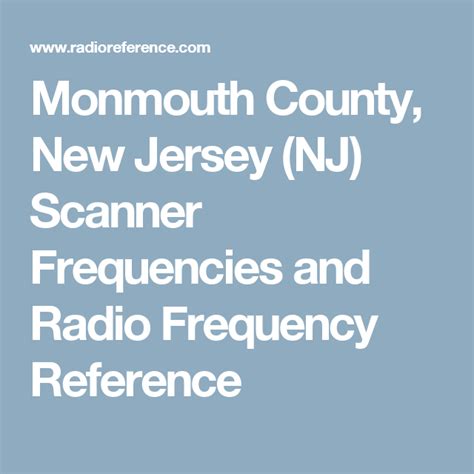 Scanner Frequencies - Police, Fire & EMS Scanner Frequency Database. ... Articles Contact Submit. New Jersey Scanner Frequencies Middlesex County. Frequency: CallSign .... 