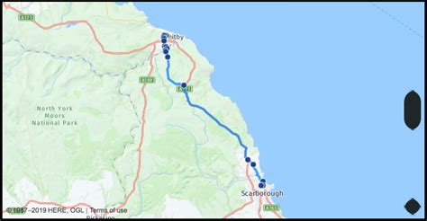 Scarborough - Whitby route planner - journey, distance, time …