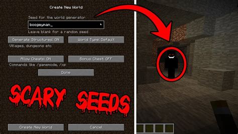 Scariest minecraft seeds. Zombie spawners are typically underground (Image via purpledragonnuke on YouTube) This seed spawns players in an open village, which, on its own, is not frightening. In fact, that's a downright... 
