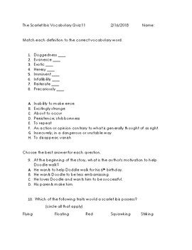 Scarlet ibis vocabulary and comprehension answer key. - Users manual for john deere l108.