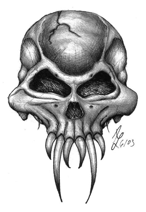 Scary Skull Drawing