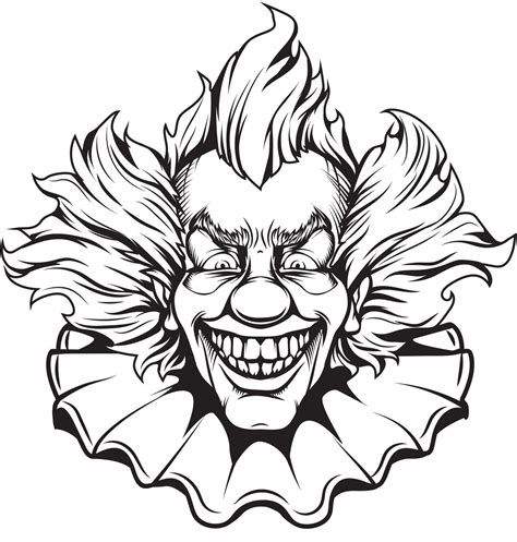 Download the Scary Clown Coloring Page. View/Download the Printable PDF. Online Scary Clown Coloring Page. Choose a color you like and click/tap an area in the picture that you want to color. Repeat. Have fun! We are still in the process of testing out the online coloring feature, so it may act strangely occasionally.