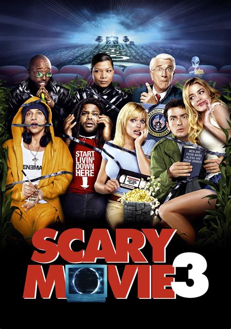 Scary movies 3. Scary Movie 3 is a 2003 American science fiction horror comedy parody film, which parodies the horror, sci-fi, and mystery genres, directed by David Zucker. It is the third film of the Scary Movie franchise, as well as the first to have no involvement from the Wayans family. Cindy must investigate mysterious crop circles and video tapes, and help the President in preventing an alien invasion ... 