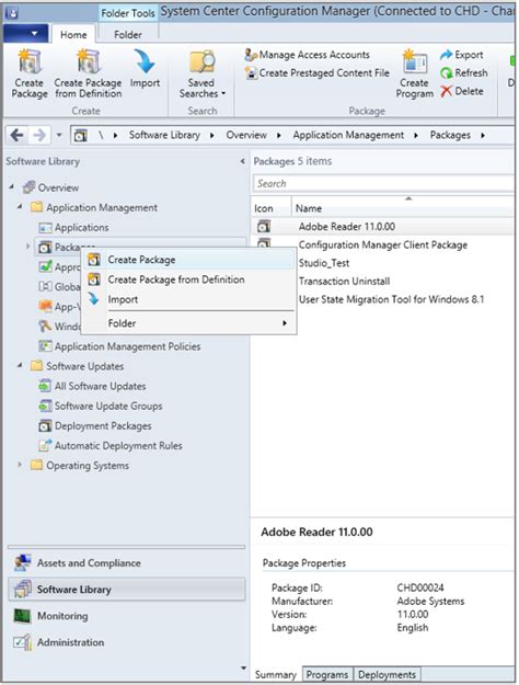 Sccm create deployment package.  Create Package 2.  May 16, 2022 · After you import the SCCM...