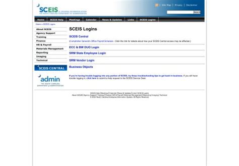 Sceis logins. SCEIS1628 Browning Road, Columbia, SC. Click here for directions to SCEIS . The South Carolina Enterprise Information System: implemented to standardize and streamline business processseimplemented to standardize and streamline business processses within the government of South Carolina. 