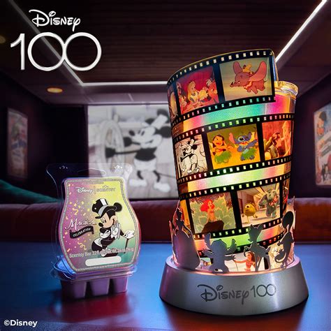 Scentsy disney 100 warmer. Available July 1 Fan-favorite Disney characters share the spotlight as we celebrate some of the greatest stories told over the past 100 years. In honor of the Disney 100 Years of Wonder celebration, classic and beloved Walt Disney Animation Studios and Pixar films are featured on a film strip design that wraps around the warmer’s glass exterior. 