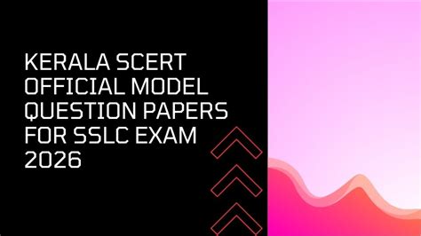 Scert model papers.  These model papers SCERT Kerala Releases Official Model Quest...