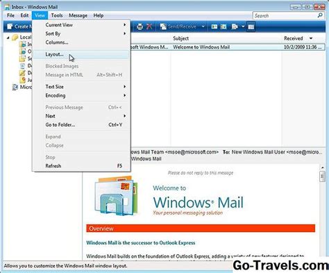 Schakel Voorbeeldvenster uit in Windows Mail of Outlook Express