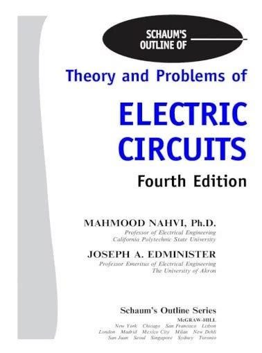 Schaum outline of electric circuits solution manual. - Os andrades de goiana a maranguape 8 geracoes, (cronicas, genealogia, memorias).